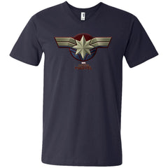 Marvel Captain Marvel Movie Chest Symbol Men V-Neck T-Shirt Men V-Neck T-Shirt - parenttees