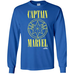 Captain Marvel Yellow Paint Drip Logo Men Long Sleeve Shirt Men Long Sleeve Shirt - parenttees