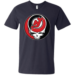 New Jersey Devils Grateful Dead Steal Your Face Hockey Nhl Shirts Men V-Neck T-Shirt Men V-Neck T-Shirt - parenttees