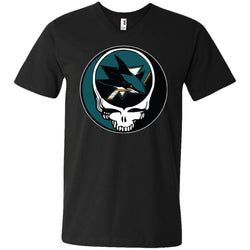 San Jose Sharks Grateful Dead Steal Your Face Hockey Nhl Shirts Men V-Neck T-Shirt