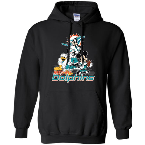 Mickey Mouse Miami Dolphins American Football Nfl Sports Shirt Pullover Hoodie Sweatshirt Black / S Pullover Hoodie Sweatshirt - parenttees