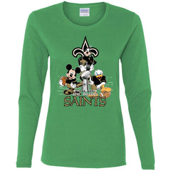 Nfl – New Orleans Saints Donald Duck Goofy Mickey Mouse Super Bowl 2019 Football Women Long Sleeve Shirt Women Long Sleeve Shirt - parenttees