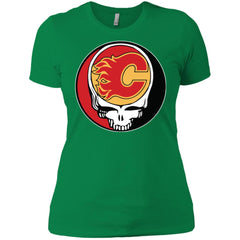 Calgary Flames Grateful Dead Steal Your Face Hockey Nhl Shirts Women Cotton T-Shirt Women Cotton T-Shirt - parenttees