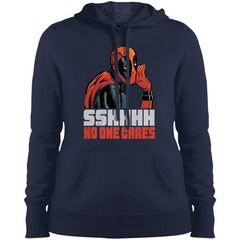 Marvel Deadpool Shhh No One Cares Whisper Women Hooded Sweatshirt Women Hooded Sweatshirt - parenttees