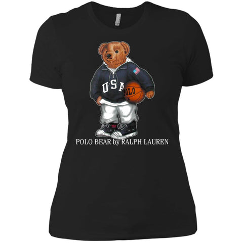 Polo Bear Ralph Lauren Shirt Women Cotton T-Shirt Black / X-Small Women Cotton T-Shirt - parenttees