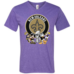 Nfl – New Orleans Saints Super Bowl 2019 Mickey Mouse Minnie Mouse Donald Duck Daisy Duck Football Men V-Neck T-Shirt