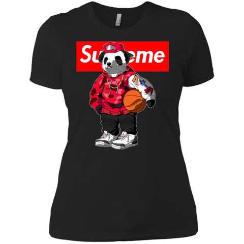 Supreme Bear Basketball T-shirt Women Cotton T-Shirt Black / X-Small Women Cotton T-Shirt - parenttees