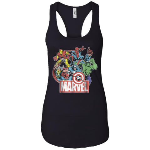 Marvel Avengers Team Retro Comic Vintage Graphic Women Tank Top Black / X-Small Women Tank Top - parenttees