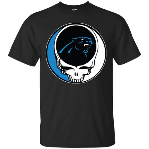 Carolina Panthers Grateful Dead Steal Your Face Football Nfl Shirts Men Cotton T-Shirt Black / S Men Cotton T-Shirt - parenttees