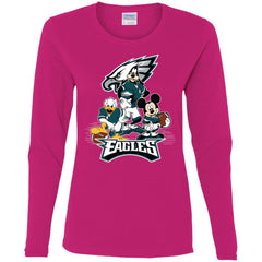 Mickey Mouse Philadelphia Eagle American Football Nfl Sports Shirt Women Long Sleeve Shirt Women Long Sleeve Shirt - parenttees