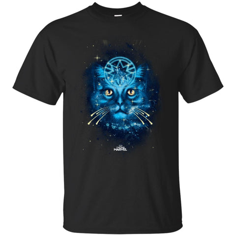 Captain Marvel Goose Blue Galaxy Portrait Men Cotton T-Shirt Black / S Men Cotton T-Shirt - parenttees