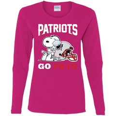 Go Pats - New England Patriots Super Bowl 2019 Snoopy Football Nfl Women Long Sleeve Shirt Women Long Sleeve Shirt - parenttees