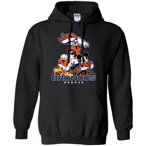 Mickey Mouse Denver Broncos American Football Nfl Sports Shirt Pullover Hoodie Sweatshirt Black / S Pullover Hoodie Sweatshirt - parenttees