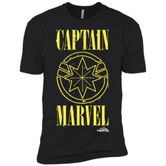 Captain Marvel Yellow Paint Drip Logo Men Short Sleeve T-Shirt Men Short Sleeve T-Shirt - parenttees