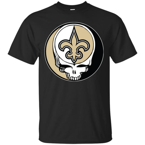 New Orleans Saints Grateful Dead Steal Your Face Football Nfl Shirts Men Cotton T-Shirt Black / S Men Cotton T-Shirt - parenttees