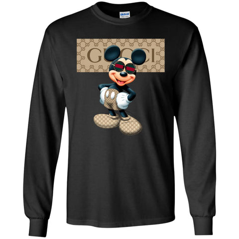 Gucci Mickey Gift Birthday T-shirt Men Long Sleeve Shirt Black / S Men Long Sleeve Shirt - parenttees