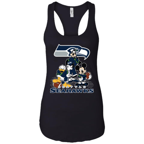 Mickey Mouse Seattle Seahawks American Football Nfl Sports Shirt Women Tank Top Black / X-Small Women Tank Top - parenttees