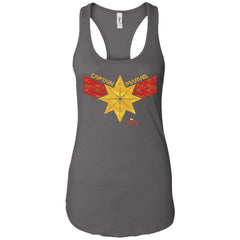 Captain Marvel Distressed Star Ribbon Logo Women Tank Top Women Tank Top - parenttees