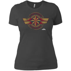 Captain Marvel Color Fade Circle Logo Badge Women Cotton T-Shirt Women Cotton T-Shirt - parenttees