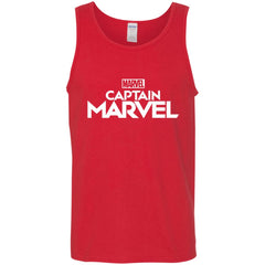 Marvel Captain Marvel Movie Logo White Men Cotton Tank Men Cotton Tank - parenttees