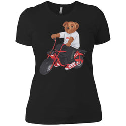 Supreme Bear Moto T-shirt Women Cotton T-Shirt