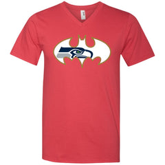 We Are The Seattle Seahawks Batman Nfl Mashup Men V-Neck T-Shirt Men V-Neck T-Shirt - parenttees