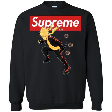 Supreme Naruto T-shirt Crewneck Pullover Sweatshirt Black / S Crewneck Pullover Sweatshirt - parenttees