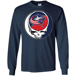 Columbus Blue Grateful Dead Steal Your Face Hockey Nhl Shirts Men Long Sleeve Shirt