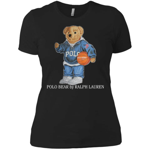 Polo Bear Ralph Lauren Women Cotton T-Shirt Black / X-Small Women Cotton T-Shirt - parenttees