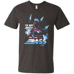 Captain Marvel I'm The Boss Space Blue Red Men V-Neck T-Shirt Men V-Neck T-Shirt - parenttees