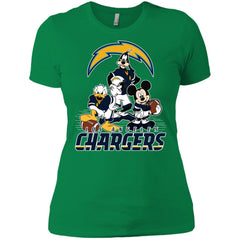 Mickey Mouse Los Angeles Chargers American Football Nfl Sports Shirt Women Cotton T-Shirt Women Cotton T-Shirt - parenttees