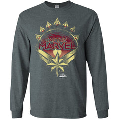 Captain Marvel Yellow Red Plane Flight Logo Men Long Sleeve Shirt Men Long Sleeve Shirt - parenttees