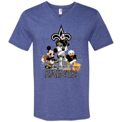 Nfl – New Orleans Saints Donald Duck Goofy Mickey Mouse Super Bowl 2019 Football Men V-Neck T-Shirt