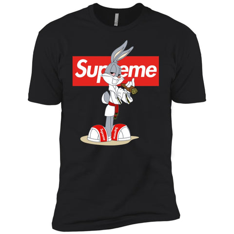 Supreme Rabbit Smoking T-shirt Men Short Sleeve T-Shirt Black / X-Small Men Short Sleeve T-Shirt - parenttees