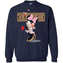 Couple Gucci Minnie Tshirt Valentine's Day Crewneck Pullover Sweatshirt Crewneck Pullover Sweatshirt - parenttees