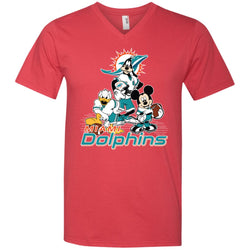 Mickey Mouse Miami Dolphins American Football Nfl Sports Shirt Men V-Neck T-Shirt