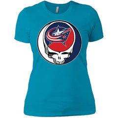 Columbus Blue Grateful Dead Steal Your Face Hockey Nhl Shirts Women Cotton T-Shirt Women Cotton T-Shirt - parenttees