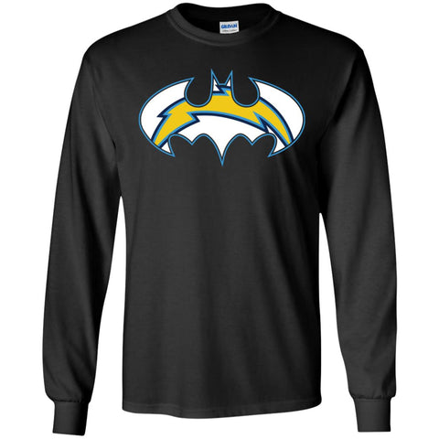 We Are The Los Angeles Chargers Batman Nfl Mashup Men Long Sleeve Shirt Black / S Men Long Sleeve Shirt - parenttees