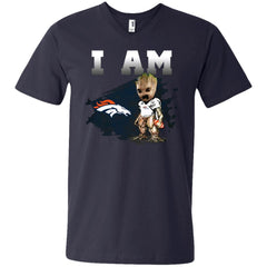 Nfl Denver Broncos I Am Groot T-shirt Men V-Neck T-Shirt Men V-Neck T-Shirt - parenttees