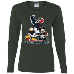 Mickey Mouse Houston Texans American Football Nfl Sports Shirt Women Long Sleeve Shirt