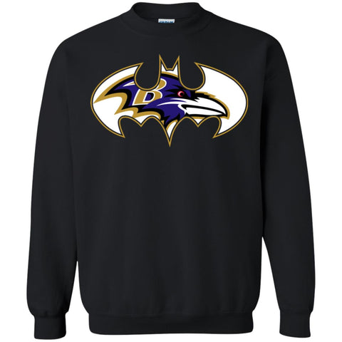 We Are The Baltimore Ravens Batman Nfl Mashup Crewneck Pullover Sweatshirt Black / S Crewneck Pullover Sweatshirt - parenttees