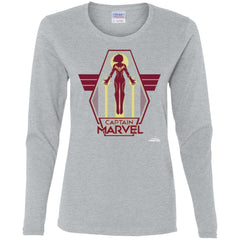 Captain Marvel Red Yellow Flight Powers Women Long Sleeve Shirt Women Long Sleeve Shirt - parenttees