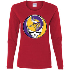 Minnesota Vikings Grateful Dead Steal Your Face Football Nfl Shirts Women Long Sleeve Shirt Women Long Sleeve Shirt - parenttees