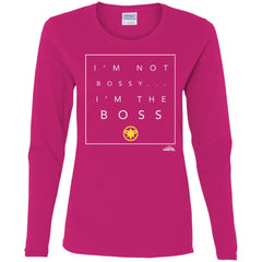 Captain Marvel Not Bossy I'm The Boss Women Long Sleeve Shirt Women Long Sleeve Shirt - parenttees