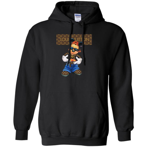 Louis Vuitton Mickey Mouse Cartoon T-shirt Pullover Hoodie Sweatshirt Black / S Pullover Hoodie Sweatshirt - parenttees