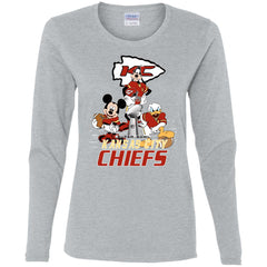 Nfl – Kansas City Chiefs Donald Duck Goofy Mickey Mouse Super Bowl 2019 Football Women Long Sleeve Shirt Women Long Sleeve Shirt - parenttees