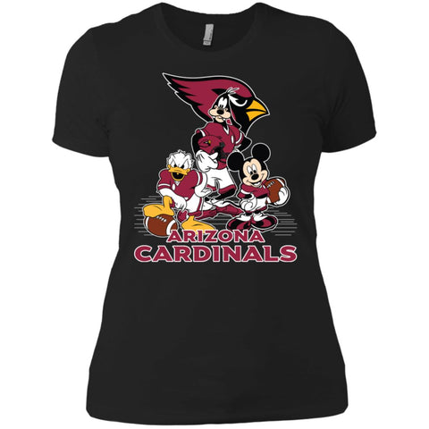 Mickey Mouse Arizona Cardinals American Football Nfl Sports Shirt Women Cotton T-Shirt Black / X-Small Women Cotton T-Shirt - parenttees