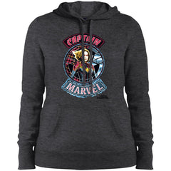 Captain Marvel Stitched Patched Portrait Women Hooded Sweatshirt Women Hooded Sweatshirt - parenttees