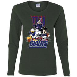 Mickey Mouse New York Giants American Football Nfl Sports Shirt Women Long Sleeve Shirt