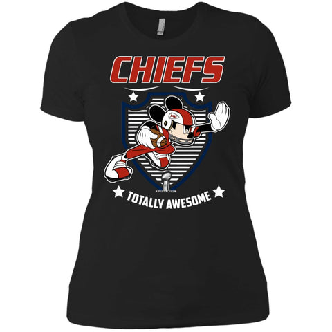 Nfl – Kansas City Chiefs Totally Awesome Mickey Mouse Super Bowl 2019 Football Women Cotton T-Shirt Black / X-Small Women Cotton T-Shirt - parenttees